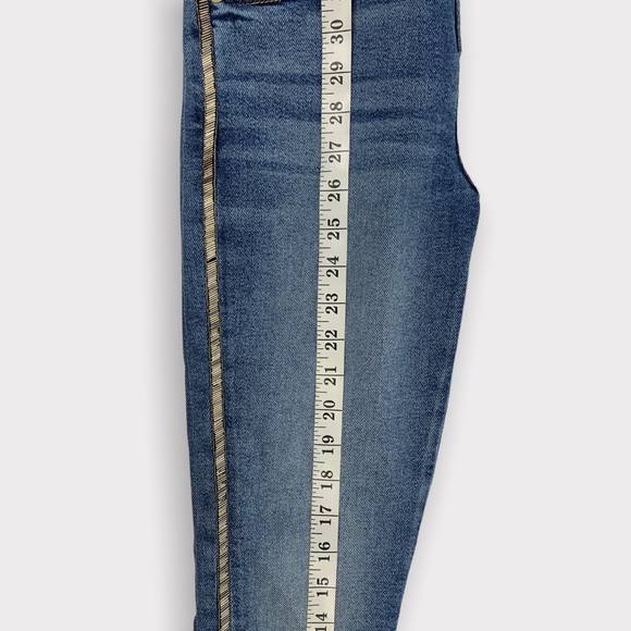 7 For All Mankind Mid-rise Skinny Jeans With Metallic Stripes in Vintage Muse - Picture 8 of 8